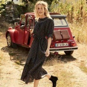 Doen Whisper Dress in Black Marfa Paisley Extra-Small
